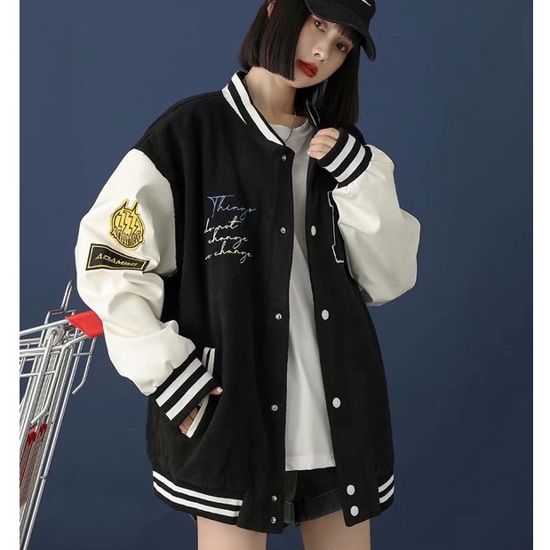 Áo khoác bomber in hình phong cách Hàn Quốc áo khoác bóng chày nam fashion bigsize áo khoác áo dài tay unisex áo khoác bóng chày