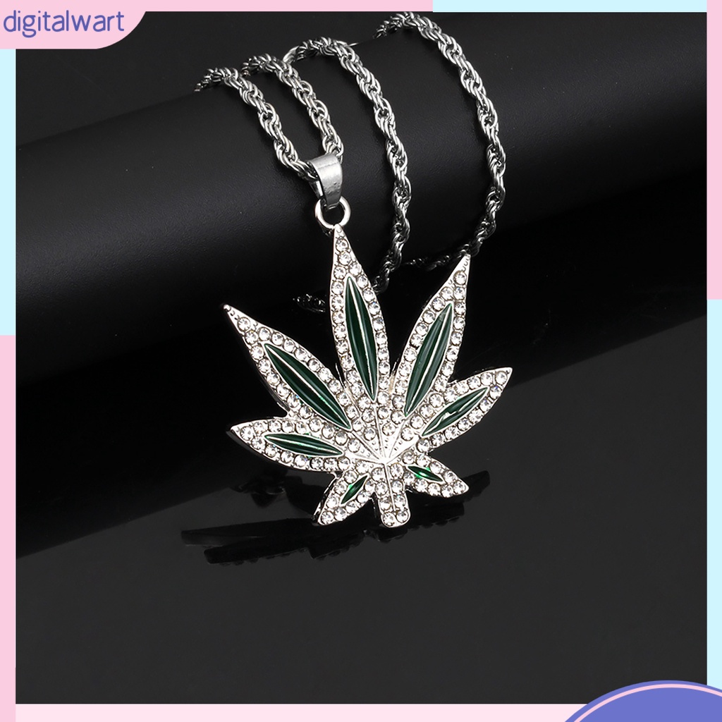 Vòng cổ hợp kim mặt hình chiếc lá đính đá thời trang sáng tạo cho nữ