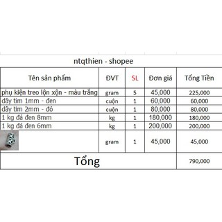 Combo đơn hàng giá sỉ ntqthien - 790k