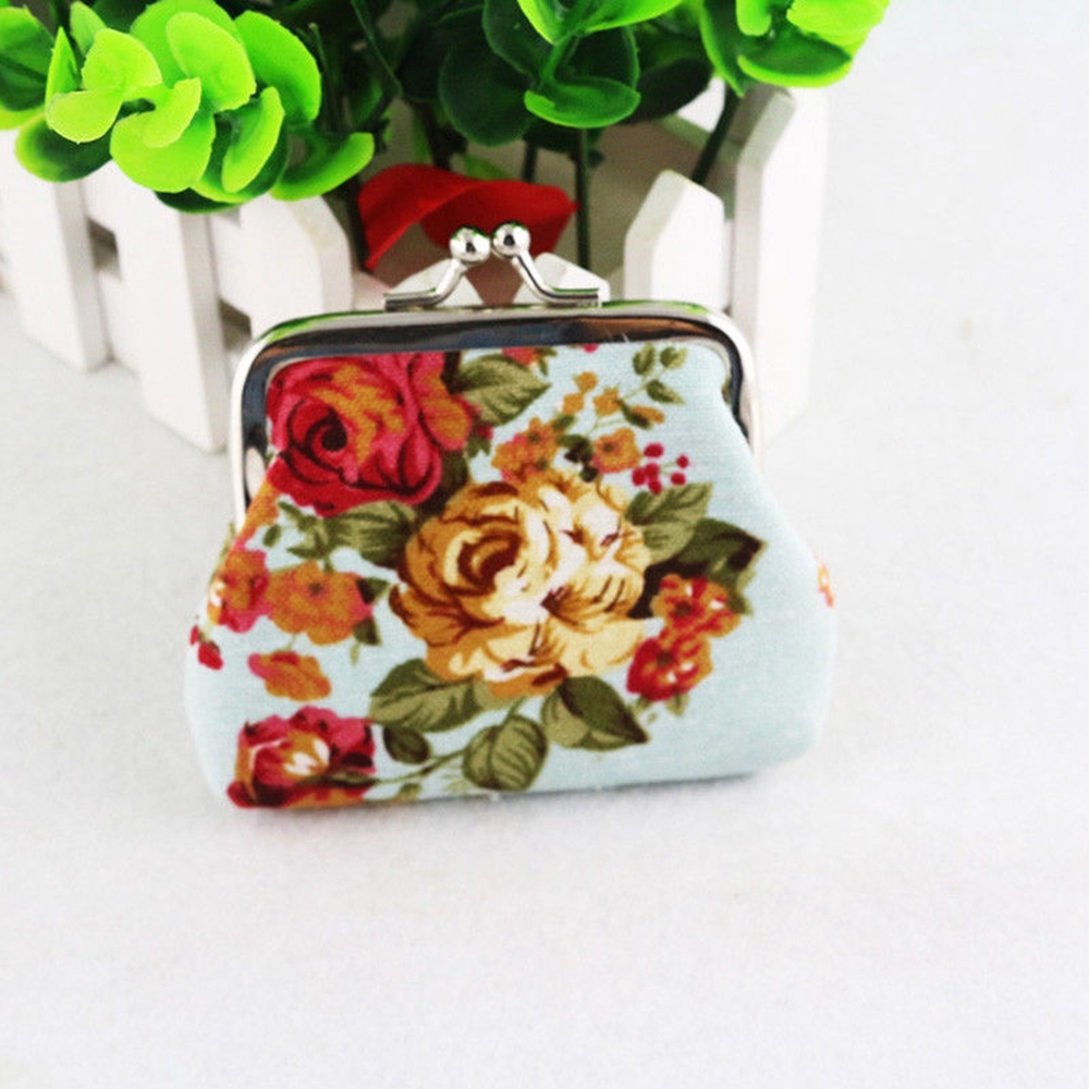 Ví đựng tiền xu mini họa tiết hoa cổ điển