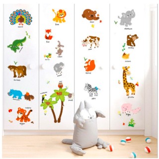 Decal dán tường vườn thú tiếng Anh