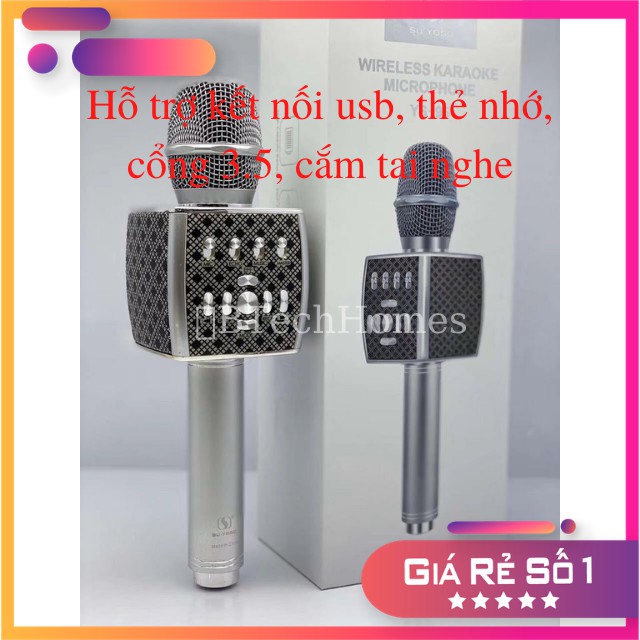 [Giá Sỉ,Bảo Hành 12 Tháng ] Micro Karaoke bluetooth YS 95 Mic hát kraoke không dây bluetooth karaoke - Âm thanh cực chất