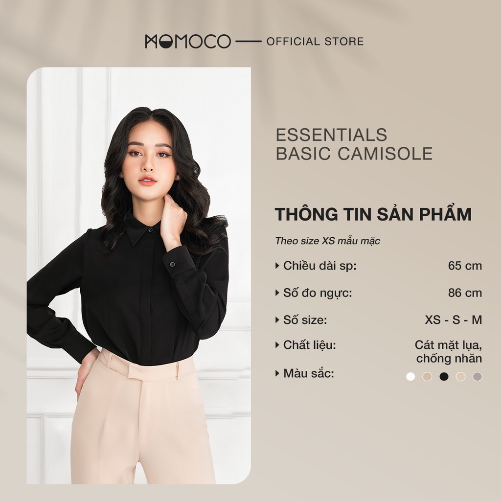 Áo sơ mi dài tay nữ MOMOCO ESSENTIALS The Everyday Shirt chất cát mịn không nhăn x | BigBuy360 - bigbuy360.vn