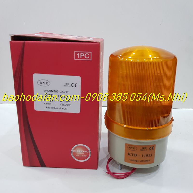 Đèn Xoay Báo Hiệu Có Còi Hú KTD 220V - 1101J