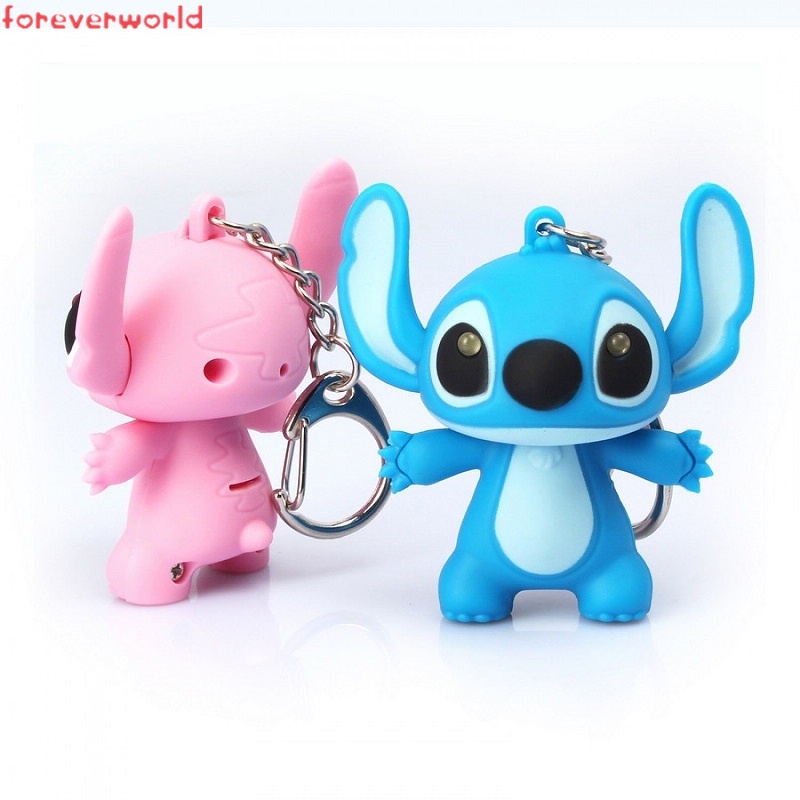 Móc Khóa Hình Lilo Và Stitch Hoạt Hình Có Đèn Led