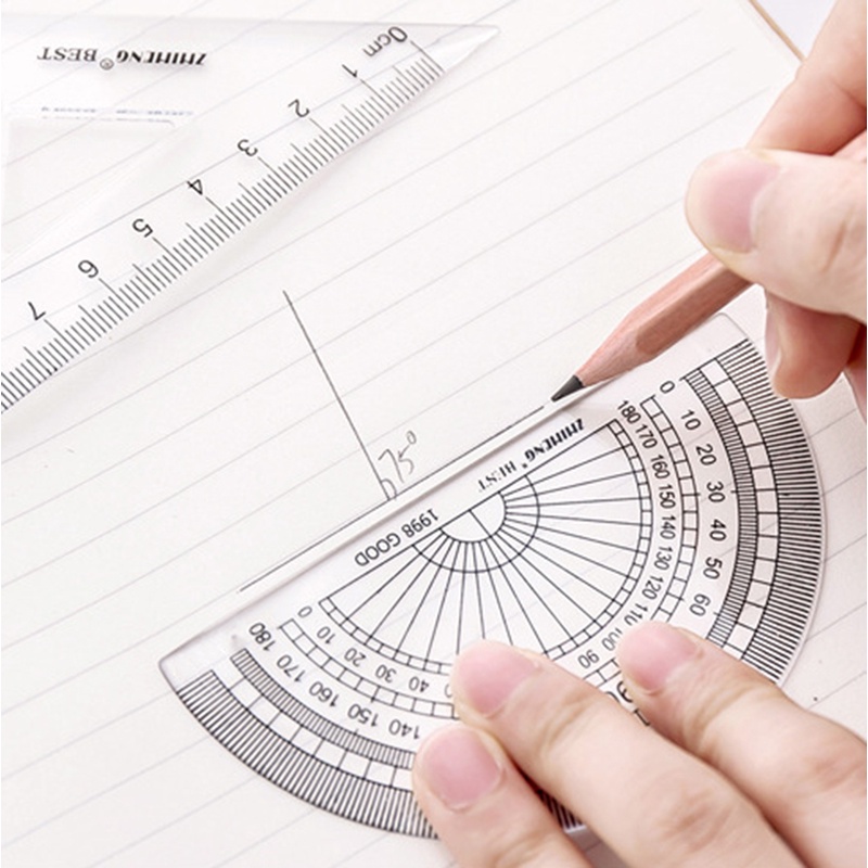 Thước 20cm 4 cái Bộ thước trong suốt winzige