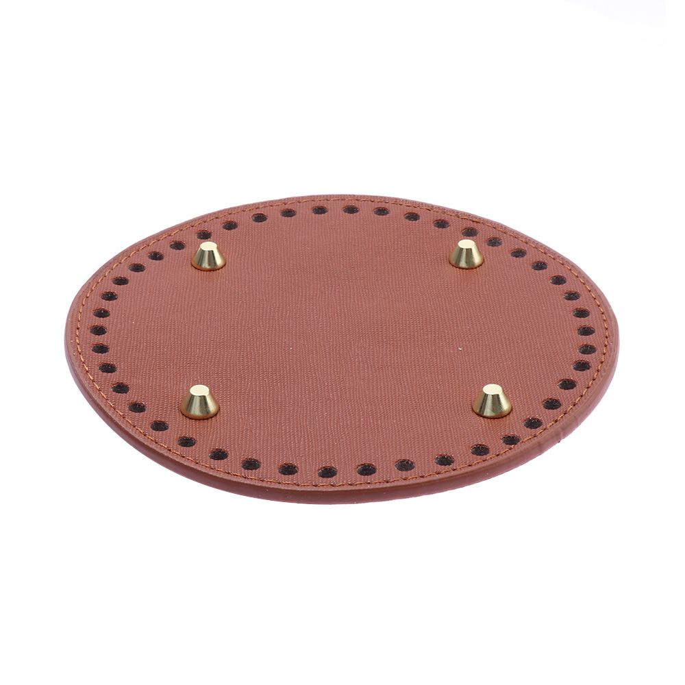 Túi Xách Da PU Đáy Dài Hình Oval 52 Lỗ Đan Móc Thủ Công DIY
