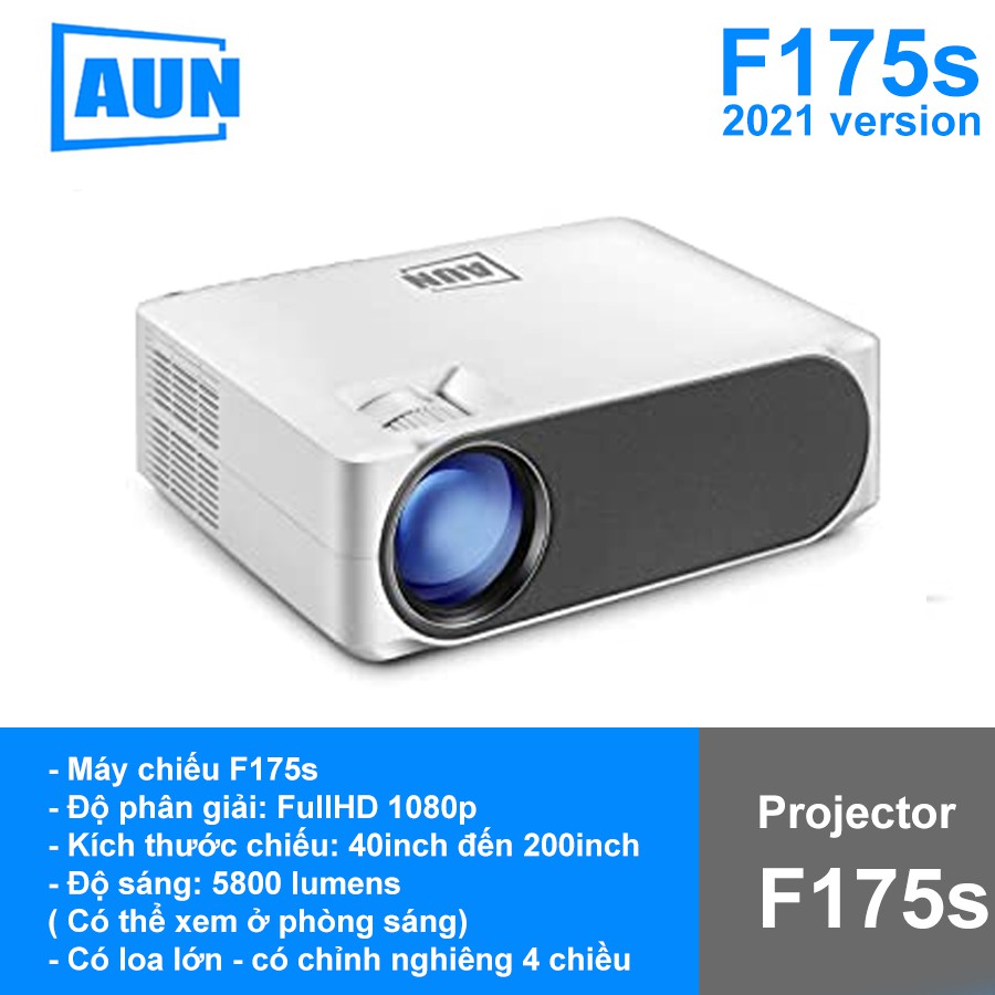 Máy chiếu fullHD Aun F175s - độ sáng cao kết nối máy tính - điện thoại