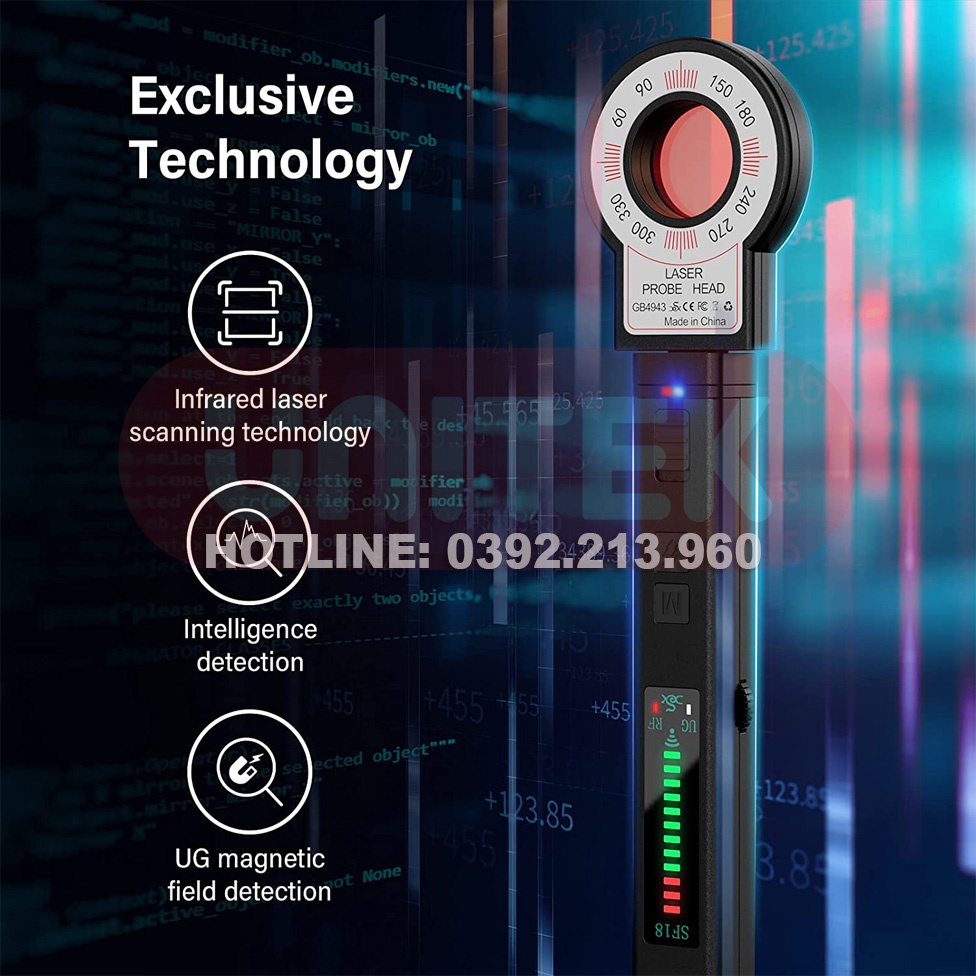 Máy Dò Phát Hiện Theo Dõi Camera, GPS, Định Vị Detector SF18