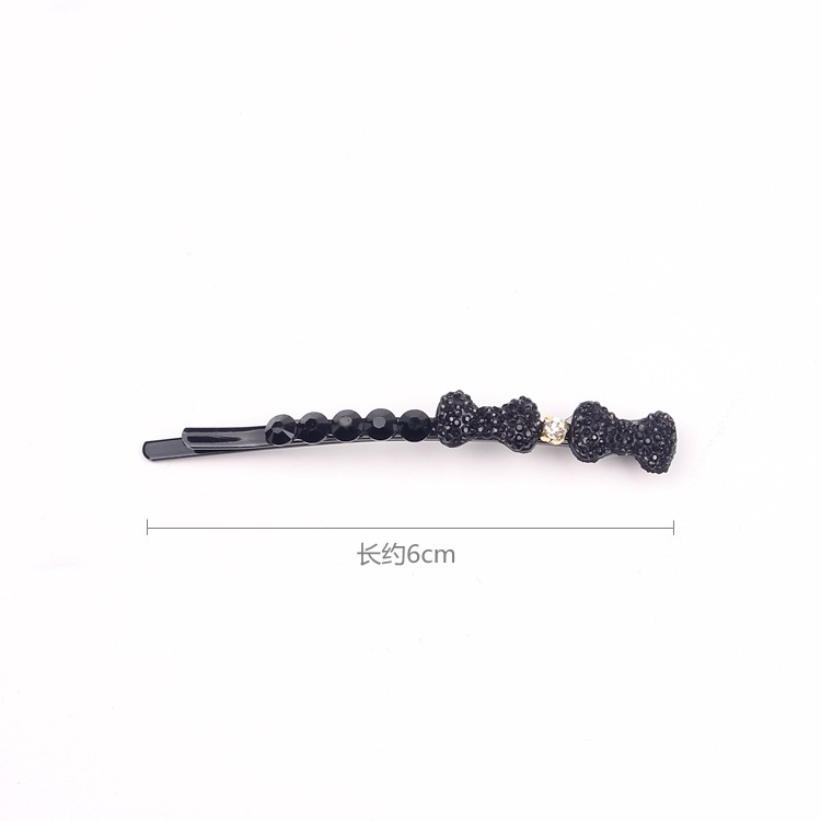 Kẹp tóc đơn giản màu đen đính đá kẹp tóc mái MS346
