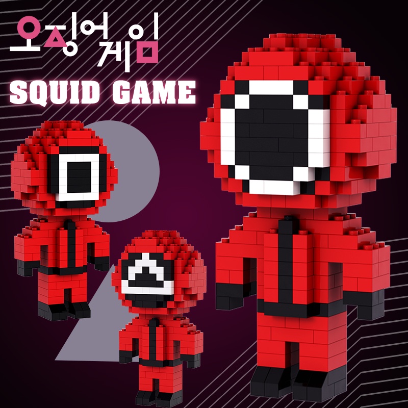 Đồ chơi lắp ráp mini dạng khối hình Squid Game trang trí/ giáo dục cho bé