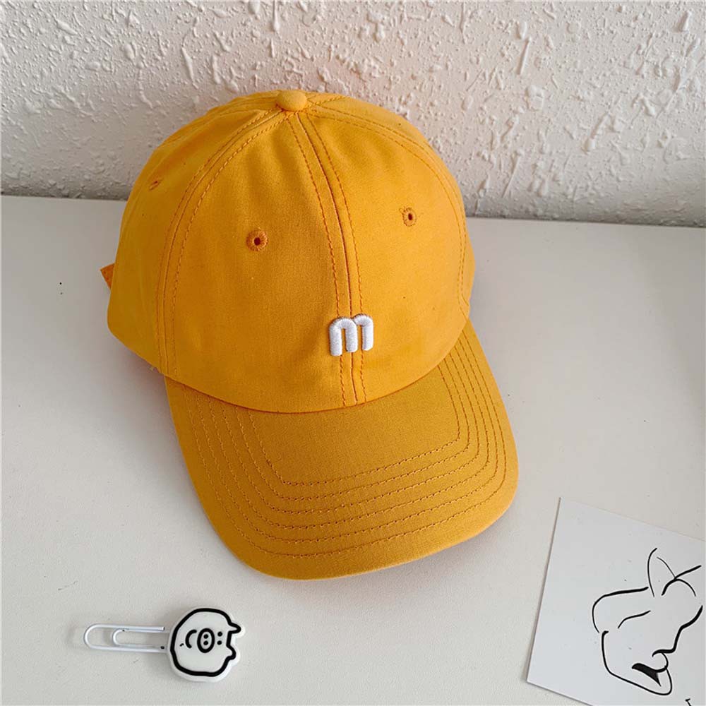 Mũ Lưỡi Trai Vải Cotton Thêu Chữ M Phong Cách Hip Hop Thời Trang