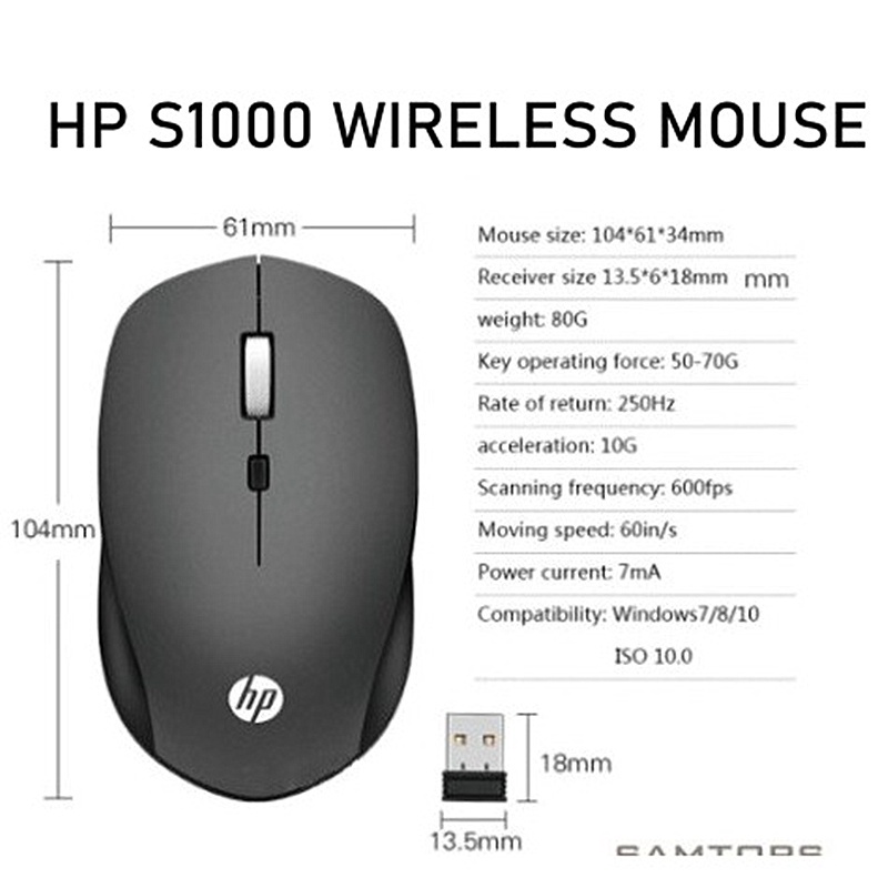 Chuột gaming Không Dây TíCh HợP ĐèN LED Cho HP S1000 2.4GHZ G260
