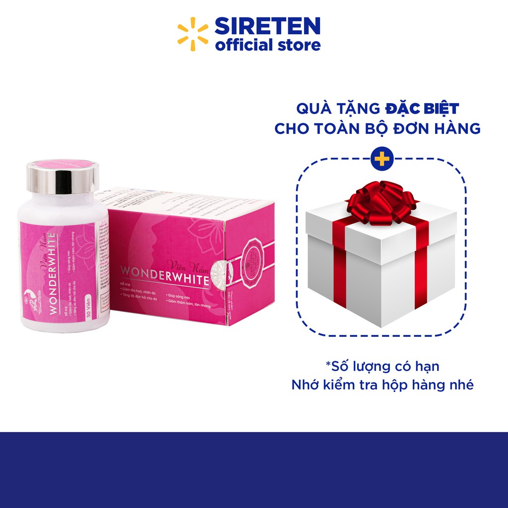 Viên Uống Trắng Da Ngừa Nám Tàn Nhang Trẻ Hoá Làn Da Wonder White hộp 30 viên - VNW | BigBuy360 - bigbuy360.vn