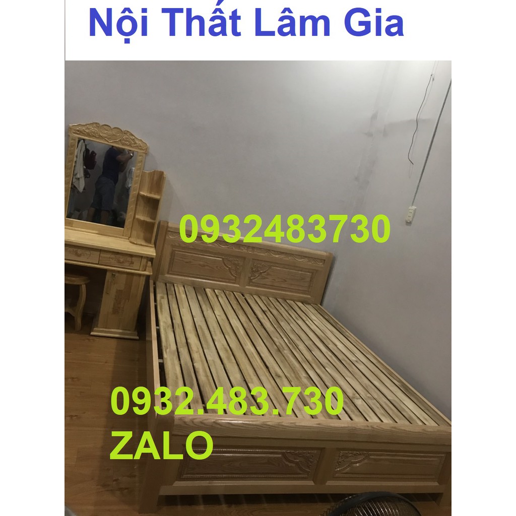 Giường gỗ sồi nga 1m4x2m HCM