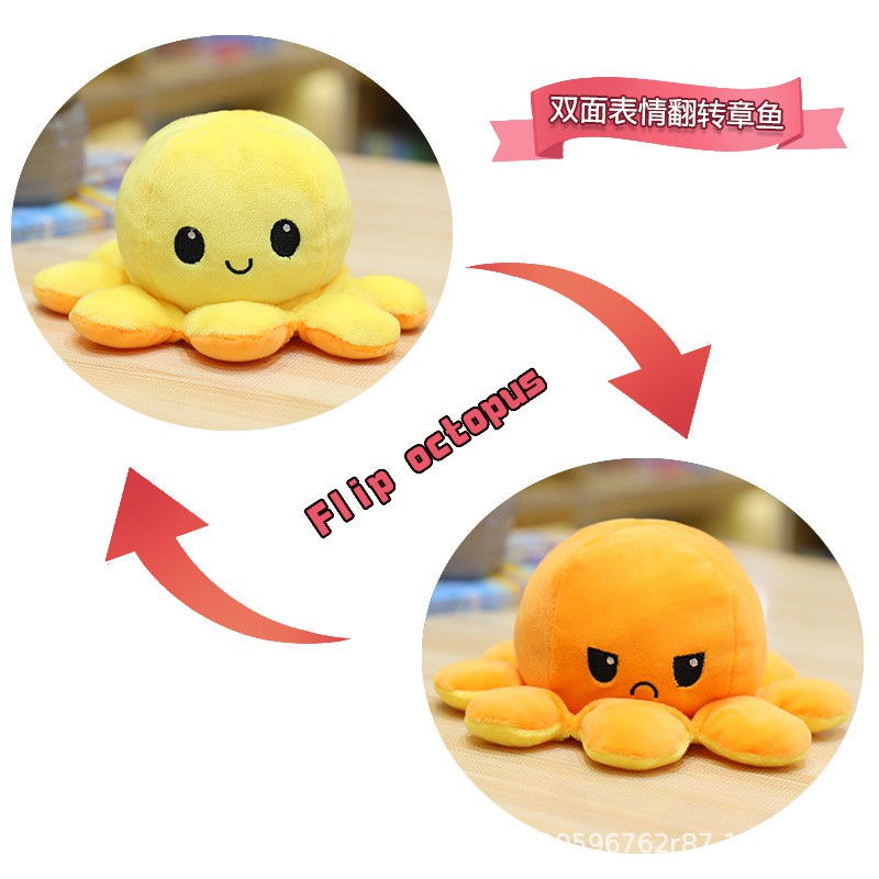 Bạch Tuộc Cảm Xúc , Bạch Tuộc Lật Mặt Cute, Bạch Tuột Cảm Xúc Bông 20cm, bạch tuộc cảm xúc thú nhồi bông