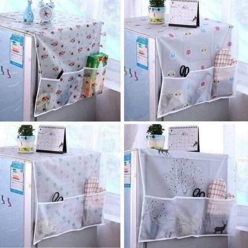 Tấm phủ tủ lạnh có ngăn đựng đồ tiện dụng
