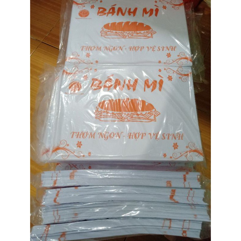 [Giá tốt] Giấy bao bánh mì có in hoạ tiết 200 tờ