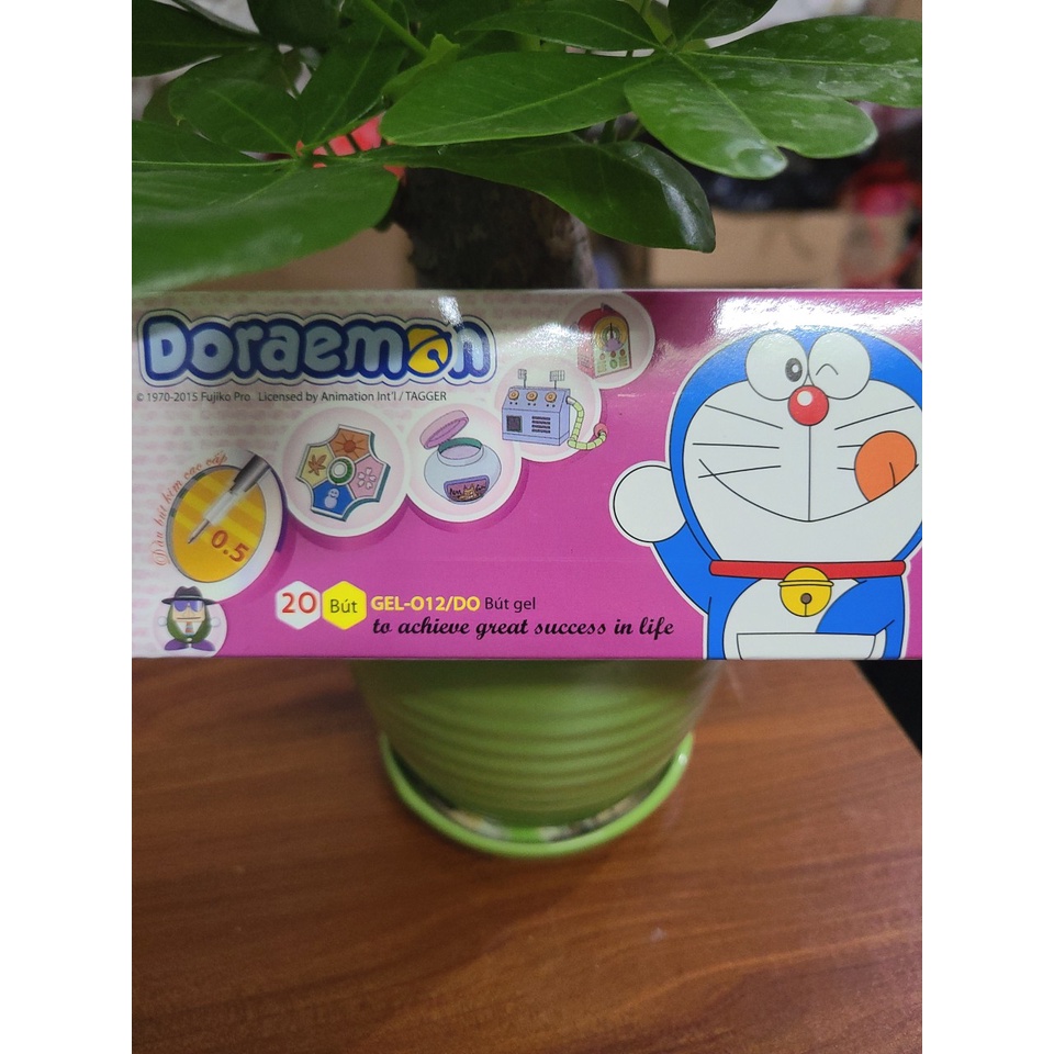 Bộ 10 Cây Bút Gel Doraemon Mực Tím ( Ngòi 0,5mm )