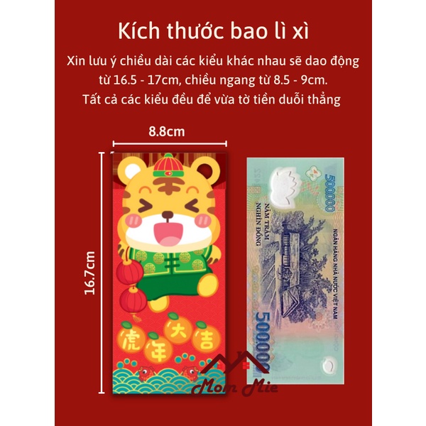 Lốc 6 bao lì xì Tết Quý Mão cách điệu, độc đáo - LX016