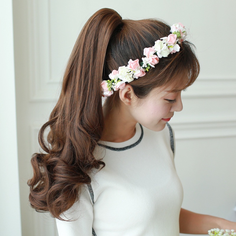 Ngoạm tóc giả nữ xoăn dài LLB08 50-55cm 😍FREESHIP😍 kẹp ngoạm xoăn dài, quặm tóc giả nữ, tóc giả kẹp ngoạm