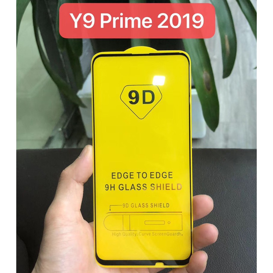 Huawei Y9 Prime 2019_Kính cường lực 9D Full Keo full màn hình độ cứng 9H Tặng bộ phụ kiện dán viền mỏng