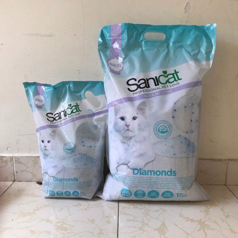 Cát thủy tinh không mùi Sanicat Diamonds 5l