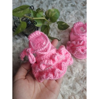 (MỚI) Giày len bèo bé gái sơ sinh 0-18m