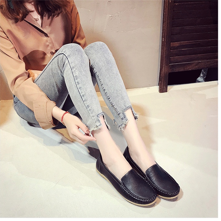 Giày nữ da mềm giày búp bê êm chân thoáng khí họa tiết cực xinh