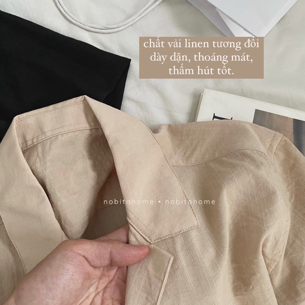 NOBITA HOME - SƠ MI TAY NGẮN VẢI LINEN BRAINTREE