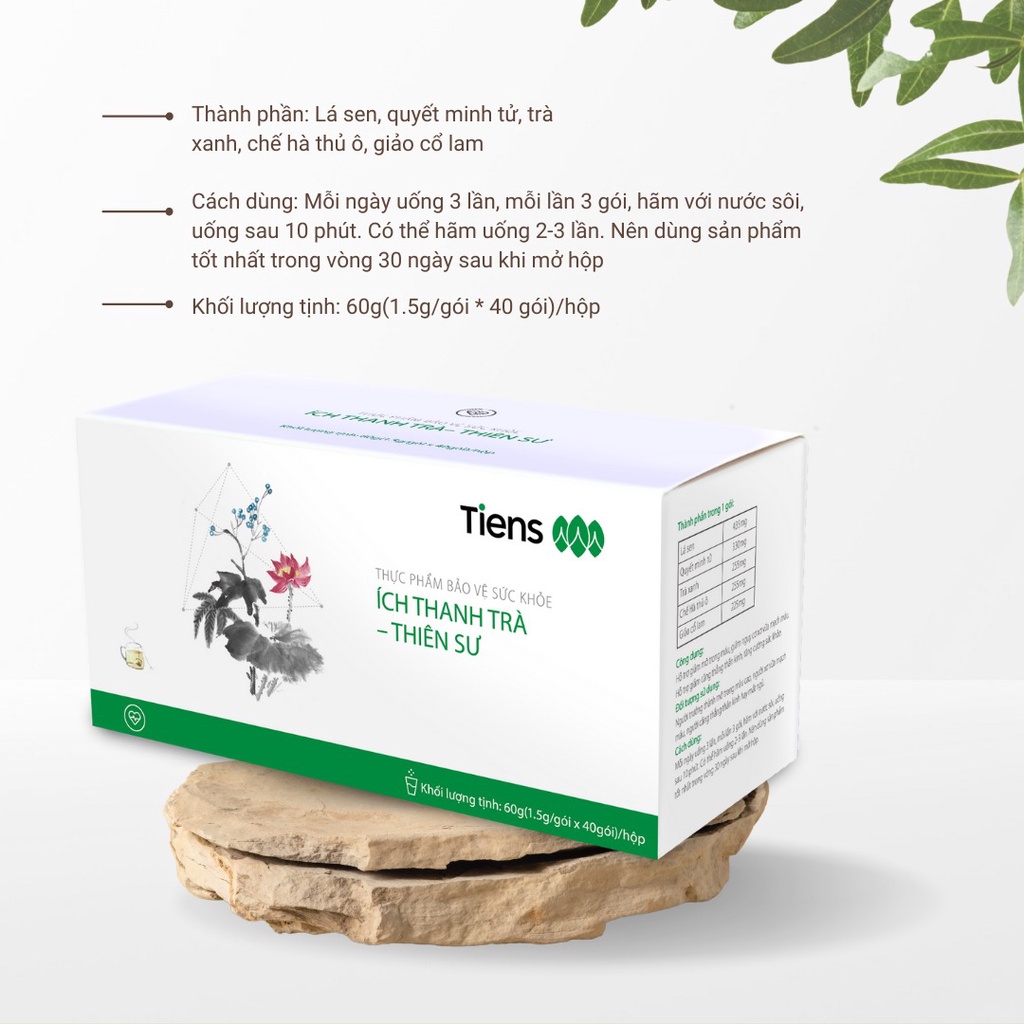 Ích thanh trà Tiens Thiên sư giúp giảm mỡ máu thanh lọc cơ thể hộp 40 gói