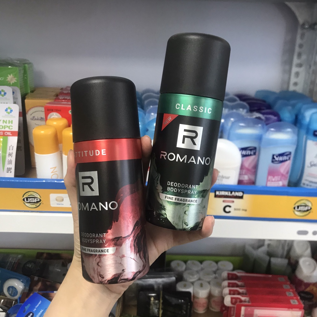 Xịt khử mùi nước hoa nam Romano - xịt thơm body Deodorant Bodyspray - sịt khử mùi nam 150ml