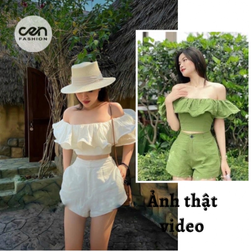Set trễ vai sexy siêu hot, set đi biển vai bèo CEN FASHION