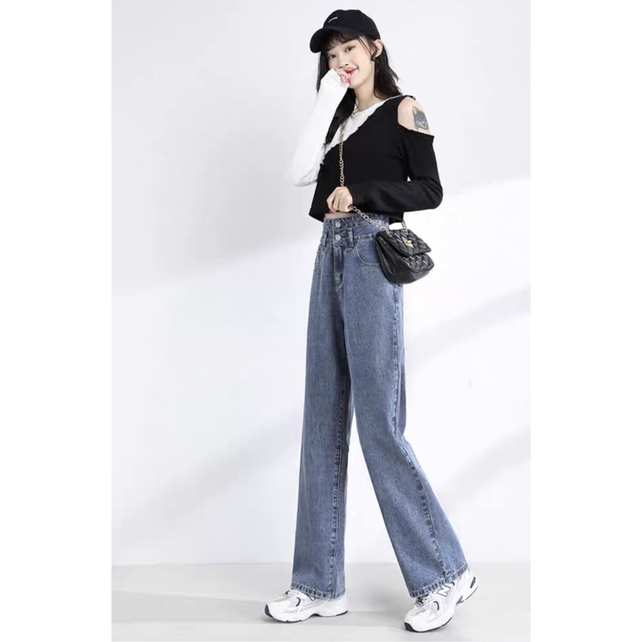 [ HOT TREND 2 CÚC] Quần jean baggy nữ ống suông, rộng TX-02 style hàn quốc 2021