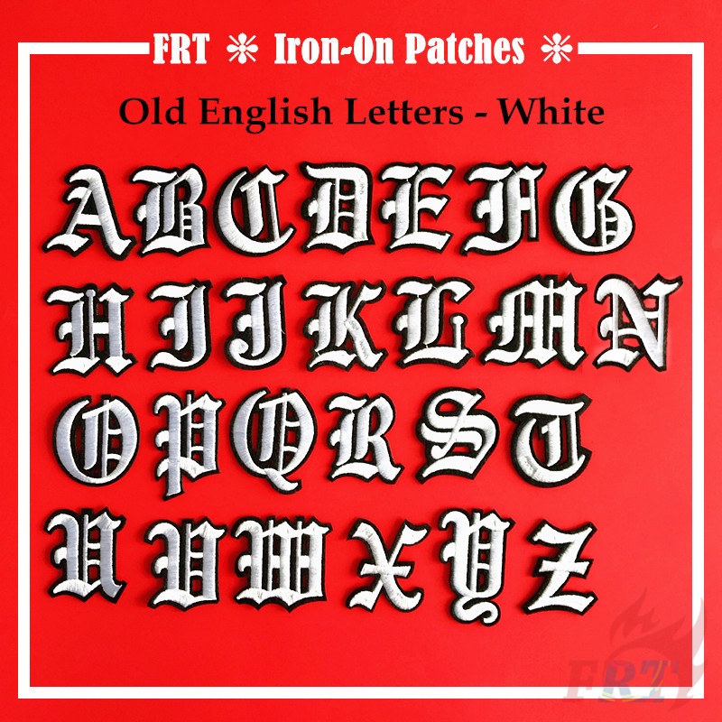 ☸ Sticker Ủi Thêu Chữ Cái Tiếng Anh Cổ Điển ☸ 1 Sticker Ủi Thêu Hình Huy Hiệu