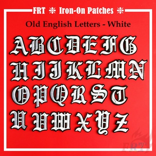 ☸ Miếng Vá Bằng Sắt Màu Trắng In Chữ Tiếng Anh Cổ Điển ☸ 1 Sticker Ủi Thêu Hình Huy Hiệu