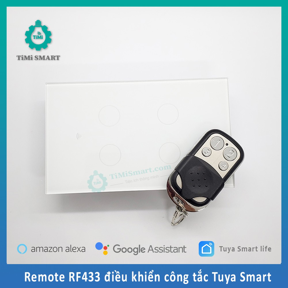 Tay điều Khiển RF 433 Mhz sử dụng cho công tắc Tuya và Sonoff 4 nút