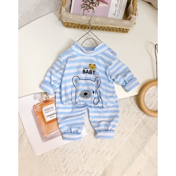 MINKY MOM Bộ Thu Đông cổ 5P siêu yêu cho bé, Túi Zip Cực Xịn