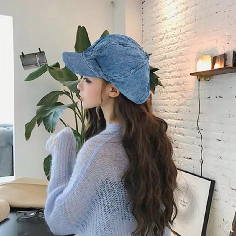 Mũ Nồi denim Dáng Rộng Phong Cách Retro Cá Tính