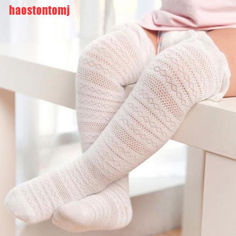 Vớ ren ống cao bằng cotton giữ ấm cho em bé