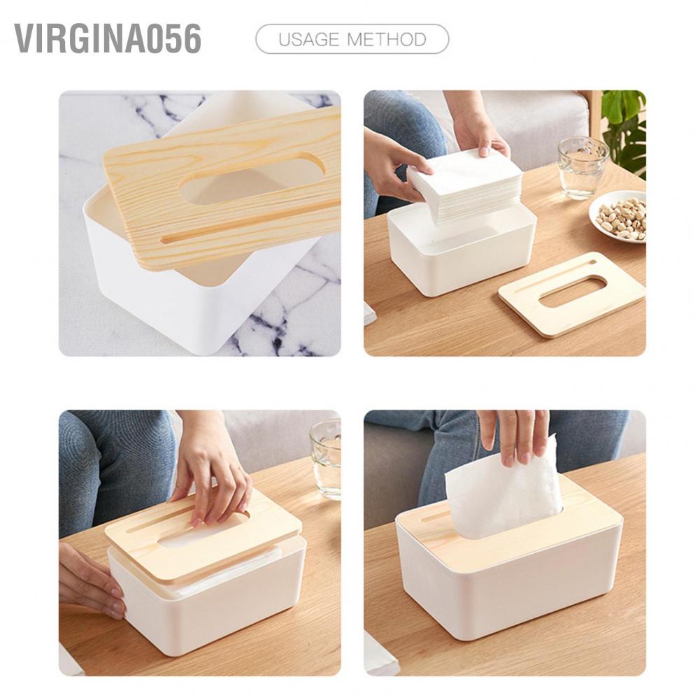 Virgina056 Tissue Box Holder Large Capacity Detachable Mini Storage Container for Bathroom Bedroom Dressers Desks