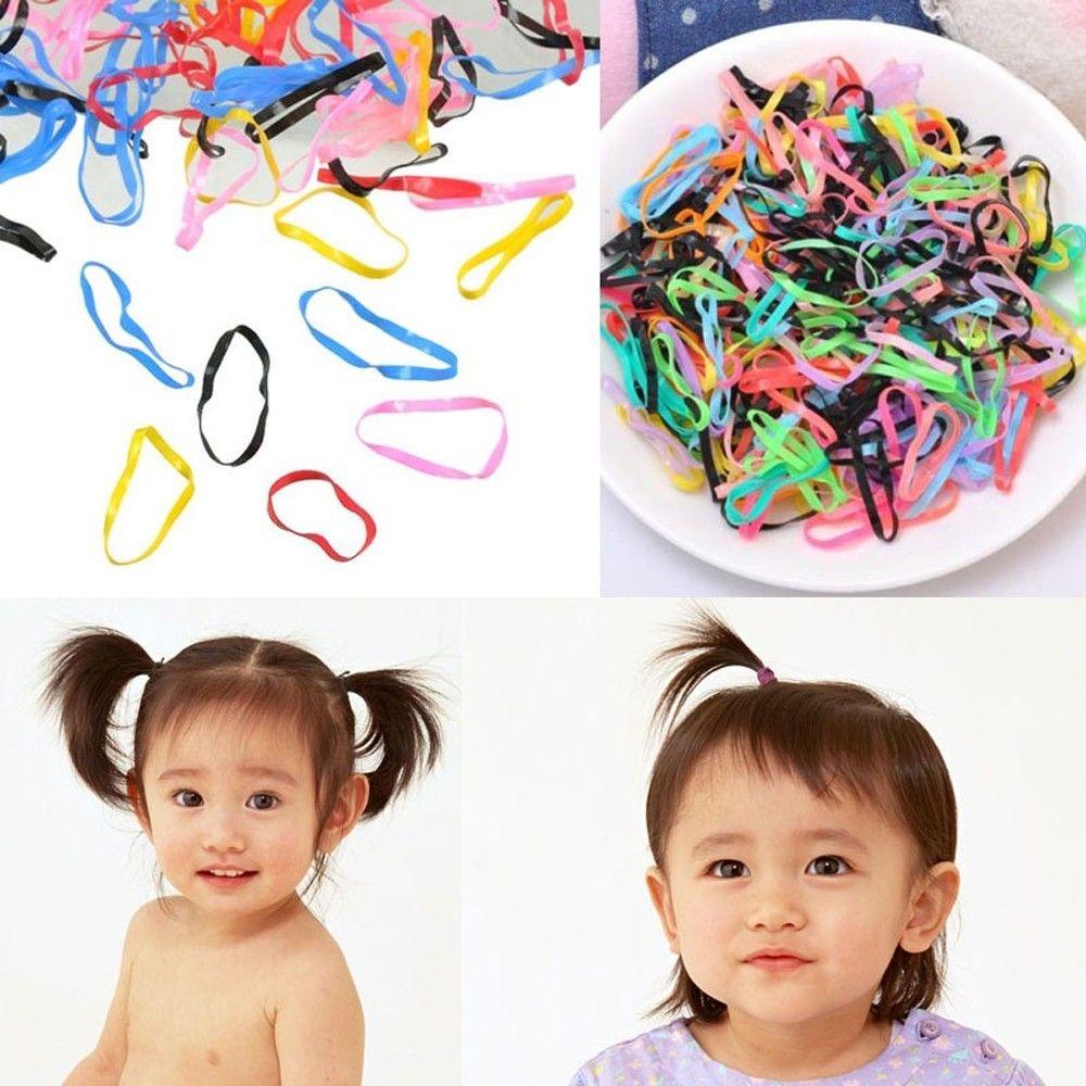 LAYOR1 Set 400 Dây Chun Buộc Tóc Nhiều Màu Cho Bé Gái