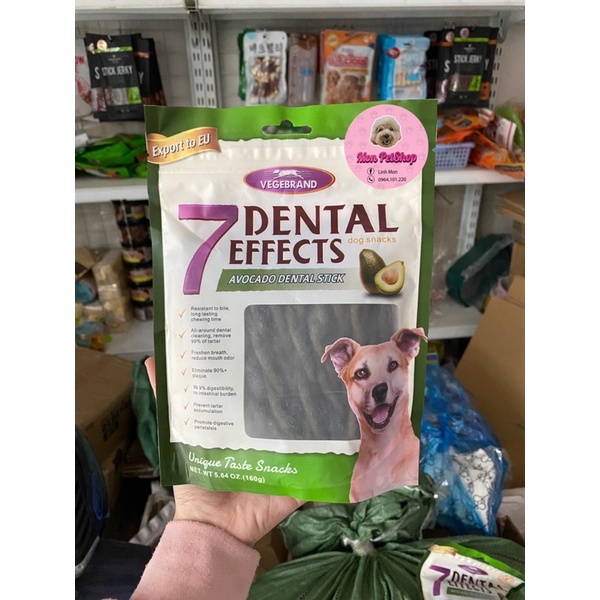 [Có sẵn] Thanh xương gặm 7dental gói 160gr