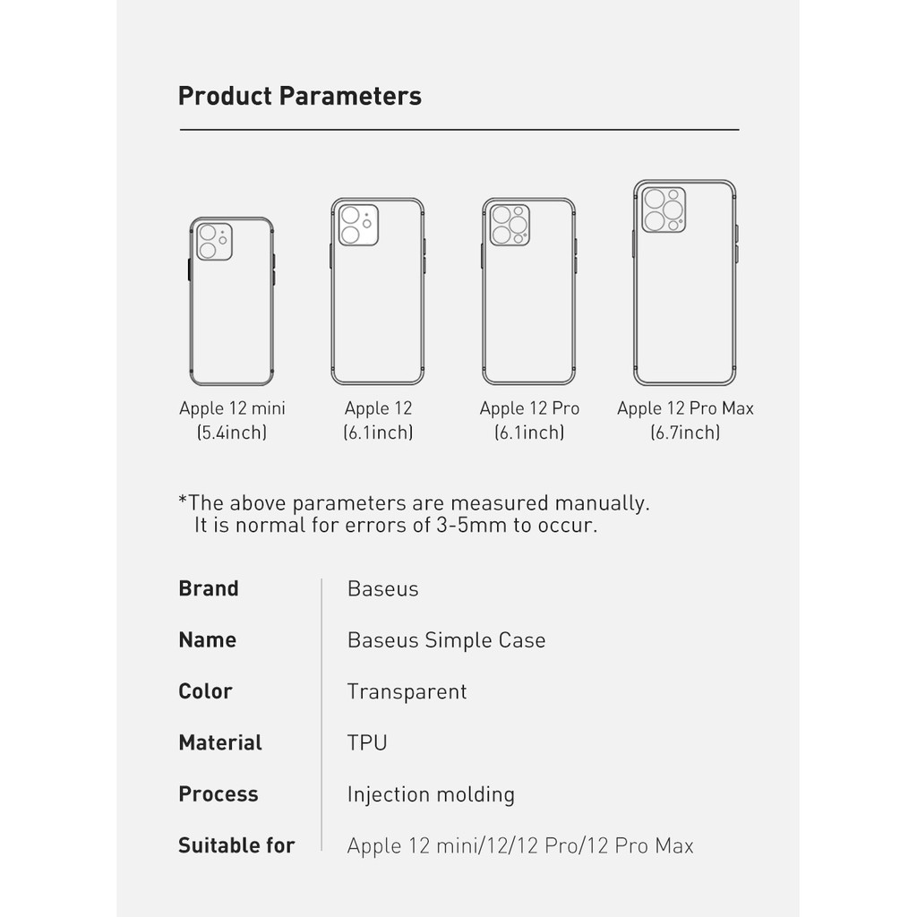 Ốp điện thoại Baseus trong suốt cho Iphone 12 iphone 12Pro Max | BigBuy360 - bigbuy360.vn