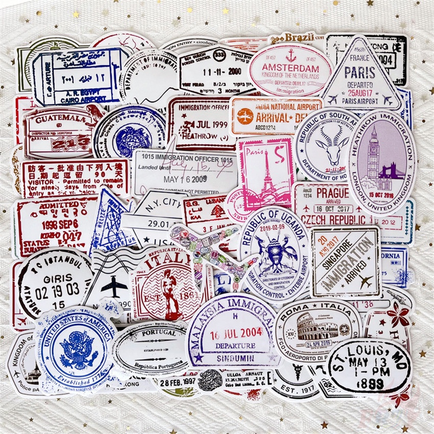 100Pcs/Set ❉ Retro Vintage Stamps . Transparent Stickers ❉ DIY Fashion Waterproof Decals Doodle Stickers