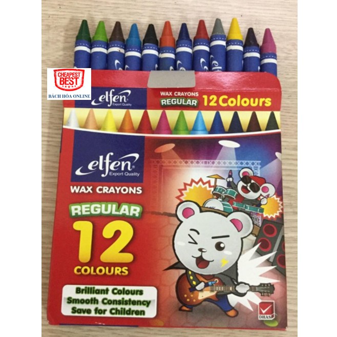 Hộp bút sáp 12 màu crayons