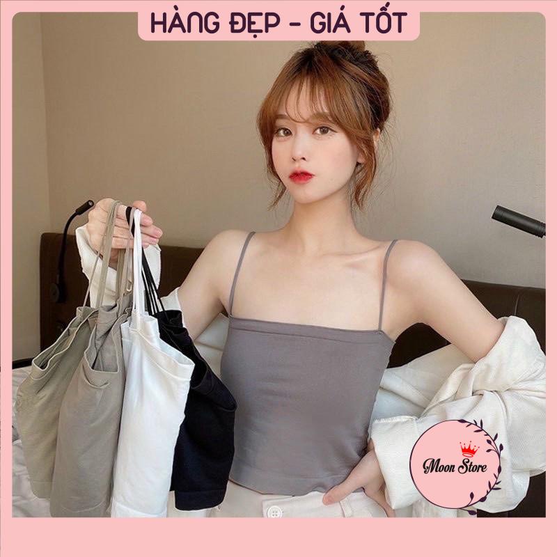 Áo bra nữ 2 dây mảnh dáng lửng croptop có mút ngực trend mới 2066