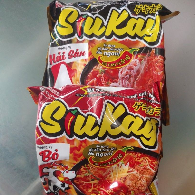 Mì SiuKay 7 cấp độ ( vị bò 127g hải sản 128g)