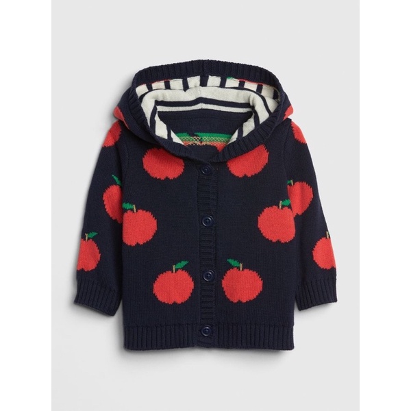 Áo Cardigan Hoodie Bé Gái Táo Navy G