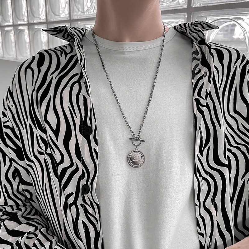 Vòng cổ Thép Titan Mặt Hình Mặt Cười Phong Cách Hip Hop